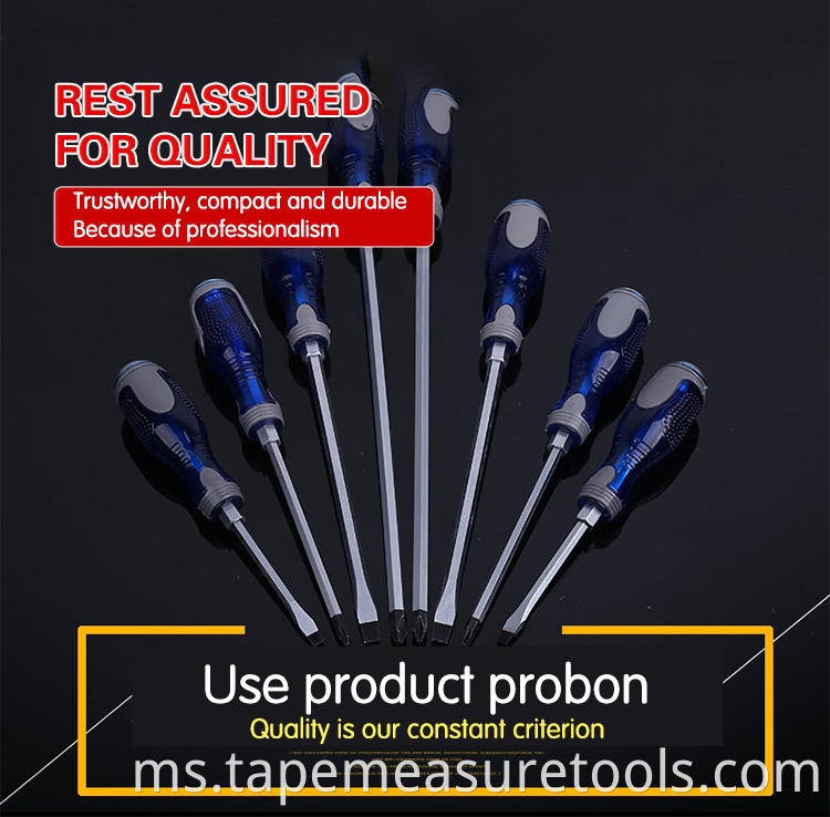 Pemutar skru pelbagai fungsi Phillips Chrome vanadium steel slotted magnetic screwdriver Factory direct screwdriver